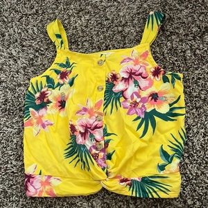 Abercrombie kids, Hawaiian theme crop top, (Fake Button Up)